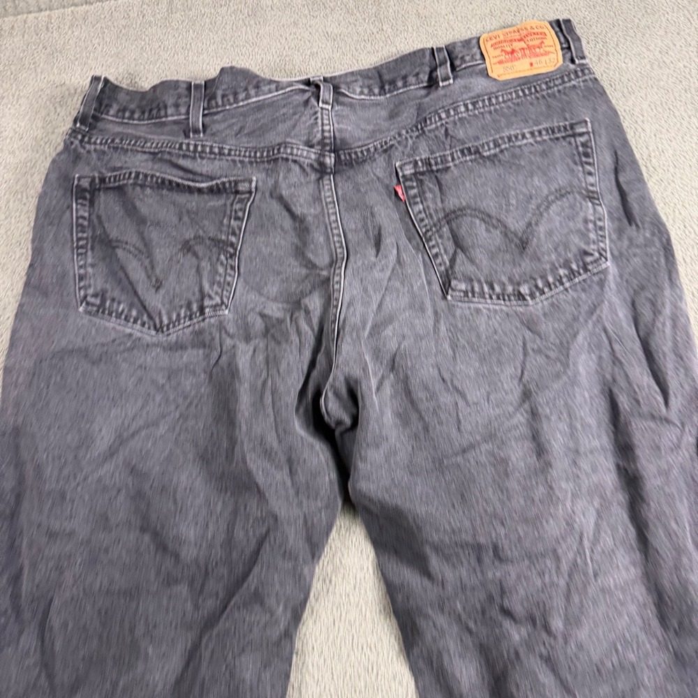 Levis 550 Relaxed Fit Faded Black Denim Jeans Mens 46x32 Tapered Leg 9129
